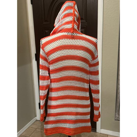Tommy Bahama Orange and White Striped Sweater - Picture 3 of 5